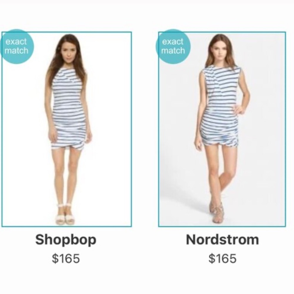 Pam & Gela Blue and White Sleeveless Bodycon Mini Dress - Picture 4 of 8